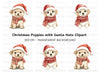 Cute Christmas Puppies Clipart Bundle