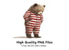 Tired Bear Kids Clipart Bundle