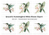 Hummingbird with Pink Blossoms Clipart Bundle