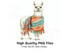 Vibrant Llama with Shawls Clipart Bundle