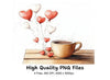 Coffee Cup Heart Balloons Clipart Bundle