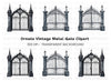 Ornate Gothic Gates Clipart Bundle