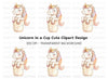 Unicorn in Cup Clipart Bundle