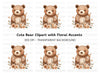 Cute Bear with Flowers Clipart Bundle