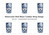 Blue Wolf Moon Tumbler Clipart Bundle