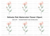 Delicate Pink Flower Clipart Bundle