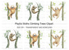 Playful Sloths Climbing Trees Clipart Bundle