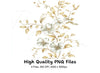 Delicate Golden Floral Clipart Bundle