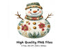 Floral Snowman Clipart Bundle