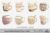 Cozy Knitted Mugs Yarn Crafts Clipart Bundle