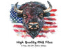 Bison American Flag Clipart Bundle