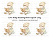 Cute Baby Reading Book Clipart Bundle