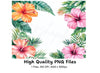 Tropical Hibiscus Frame Clipart Bundle