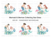 Mermaid and Merman Collecting Gems Clipart Bundle