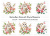 Floral Barn Owl Clipart Bundle