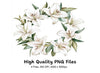 Stunning White Lily Wreath Clipart Bundle