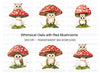 Whimsical Owls on Mushroom Clipart Bundle