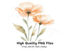 Vibrant Peach Flower Clipart Bundle