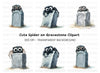 Cute Spiders on Gravestones Clipart Bundle