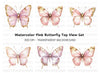 Elegant Pink and Gold Butterfly Clipart Bundle