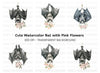 Cute Bat with Flowers Clipart Bundle
