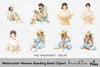 Women Reading Book Clipart Bundle