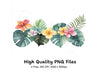 Tropical Flowers and Leaves Clipart Bundle