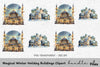 Winter Mosque and Snowy Village Clipart Bundle