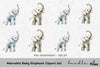 Adorable Baby Elephant Clipart Bundle