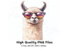 Stylish Llama Duo in Sunglasses Clipart Bundle