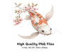 Koi Fish Cherry Blossom Clipart Bundle