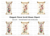 Vintage Floral Scroll Clipart Bundle