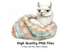 Cozy Llama in Soft Blankets Clipart Bundle