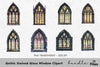 Gothic Stained Glass Window Clipart Bundle
