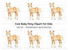Adorable Palomino Foal Clipart Bundle