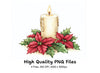 Christmas Candles and Poinsettias Clipart Bundle