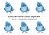 Furious Blue Bird Clipart Bundle