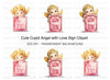 Cute Cupid Angels Love Signs Clipart Bundle