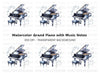 Musical Grand Piano with Notes Clipart Bundle