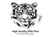 Majestic Tiger Head Black and White Clipart Bundle
