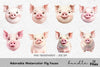 Adorable Pig Faces Clipart Bundle