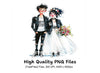 Punk Rock Wedding Couple Clipart Bundle