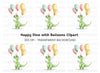 Cute Dinosaur Birthday Balloons Clipart Bundle