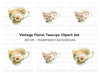 Elegant Floral Teacups Clipart Bundle
