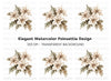 Winter White Poinsettia Clipart Bundle