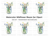 Wildflower Mason Jar Clipart Bundle