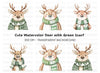Cute Winter Reindeer Clipart Bundle