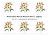 Orange Flower Branch Clipart Bundle