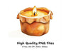 Melted Wax Candle Cinnamon Clipart Bundle