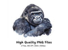 Gorilla Head Bust Clipart Bundle